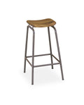Industrial Style Solid Mango Wood and Gunmetal Counter Height Lab Bar Stool
