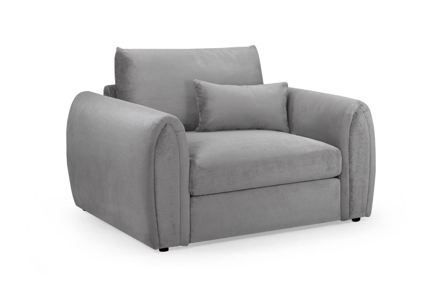 Grey Velvet Fabric Upholstery Armchair - Home Furniture Interiors
