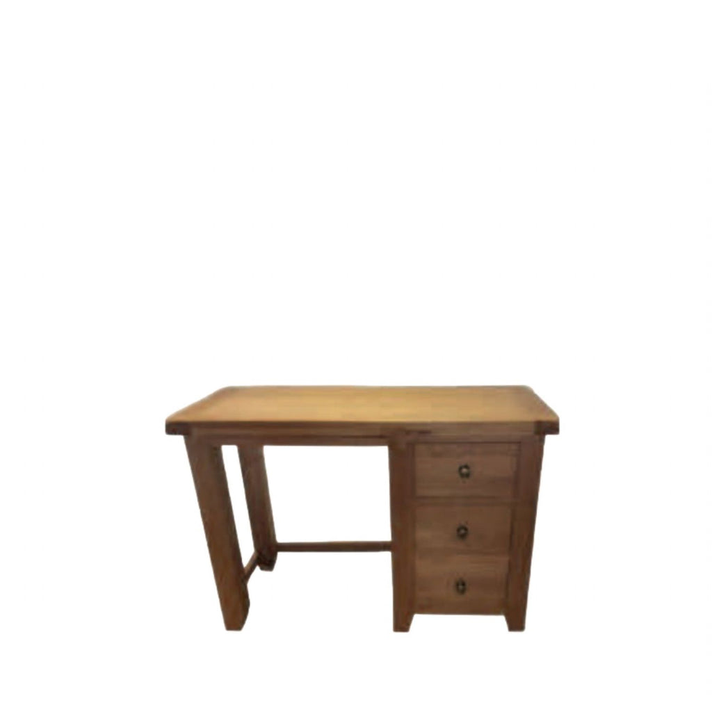 Natural Oak Rectangular 3 Drawer Bedroom Dressing Table