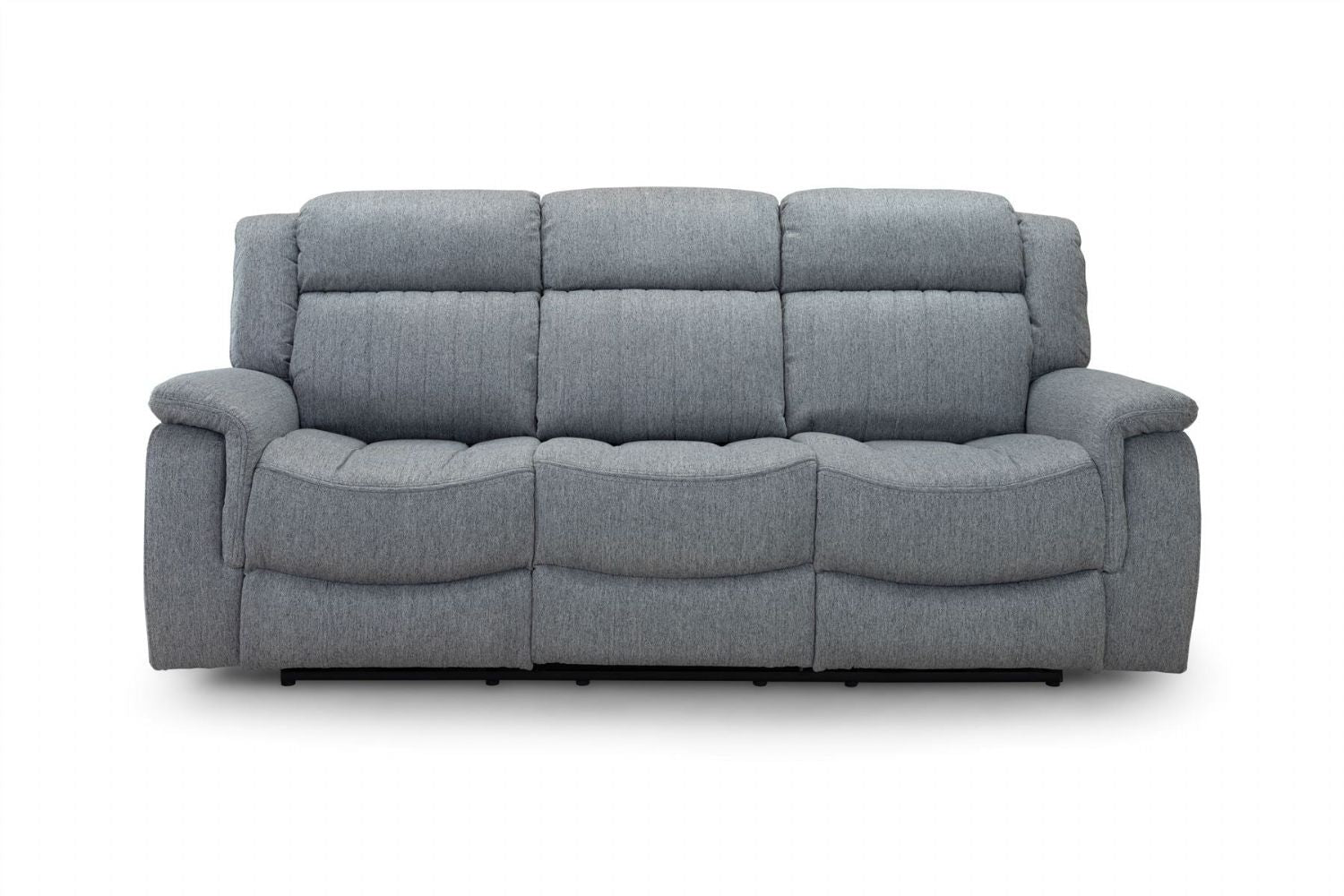 Grey Fabric 3 Seater Electric Recliner Sofa Pillow Top Arms - Home Furniture Interiors