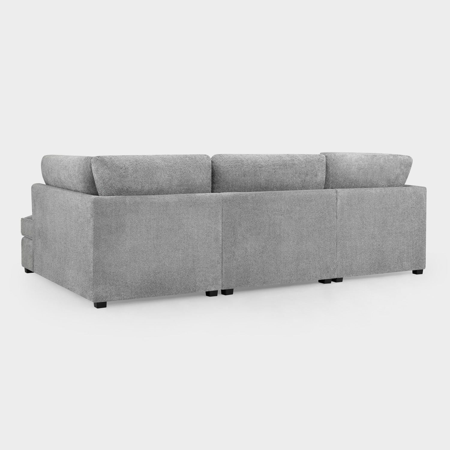 Grey Boucle Fabric U Shape Corner Sofa - Home Furniture Interiors
