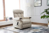 Cream Fabric Riser Recliner with Dual Motor