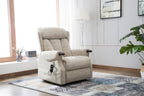 Cream Fabric Riser Recliner with Dual Motor