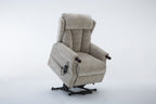 Cream Fabric Riser Recliner Mobility Armchair with Dual Motor - Home Furniture Interiors