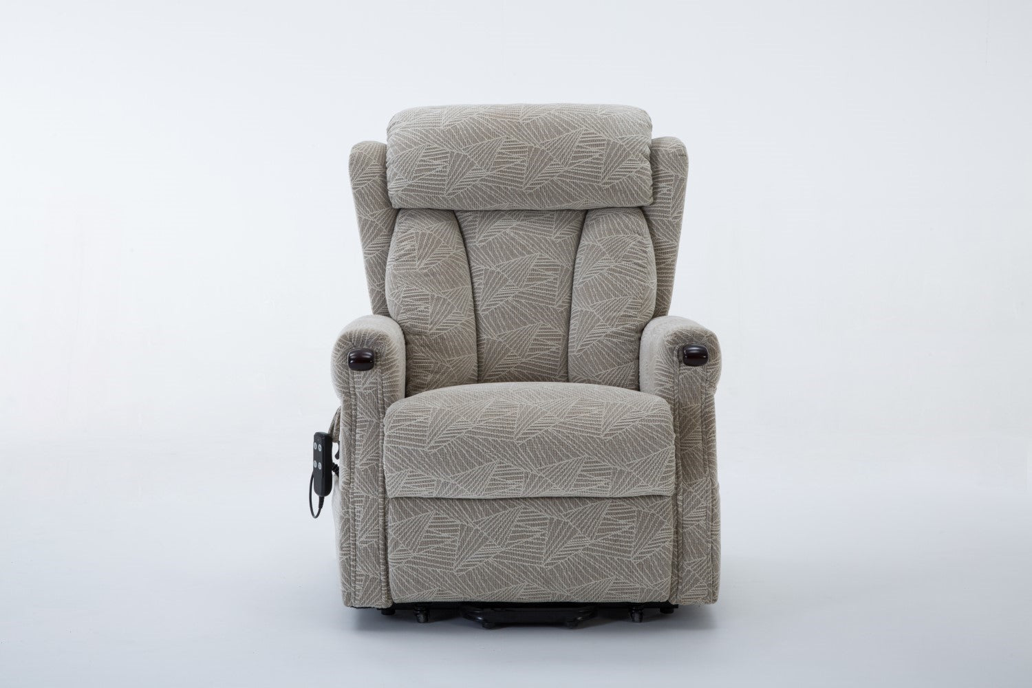 Cream Fabric Riser Recliner Mobility Armchair with Dual Motor - Home Furniture Interiors