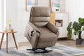 Light Brown Leather Electric Lift and Tilt Recliner Armchair
