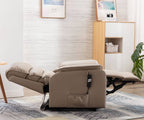 Light Brown Leather Electric Lift and Tilt Recliner Armchair - Home Furniture Interiors