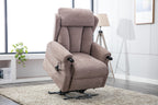 Mocha Fabric Dual Motor Electric Riser Recliner Chair - Home Furniture Interiors