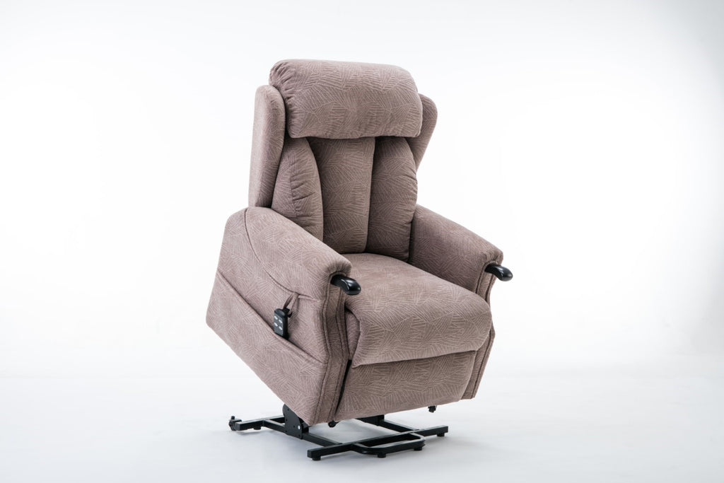 Mocha Fabric Dual Motor Electric Riser Recliner Chair - Home Furniture Interiors