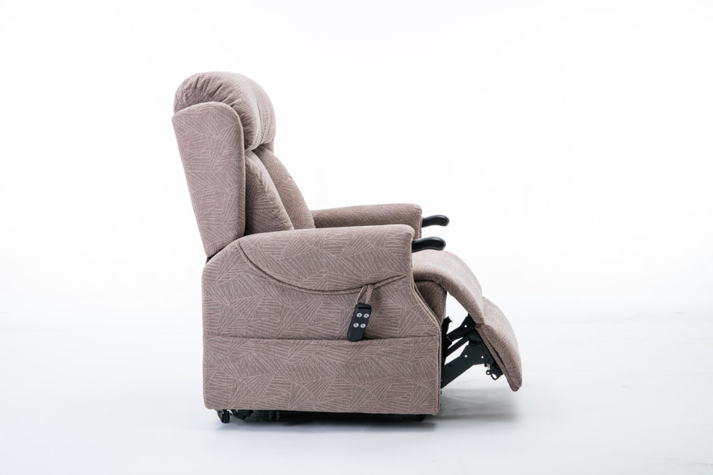 Mocha Fabric Dual Motor Electric Riser Recliner Chair - Home Furniture Interiors