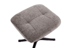Ash Black Fabric Large Swivel Recliner Chair with Footstool - Home Furniture Interiors