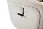 Barley Fabric Swivel Recliner with Footstool Black Base - Home Furniture Interiors