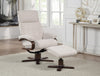 Beige Fabric Swivel Recliner Chair With Footstool