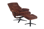 Brandy Fabric Swivel Recliner Chair with Footstool - Home Furniture Interiors