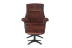 Brandy Fabric Swivel Recliner Chair with Footstool - Home Furniture Interiors