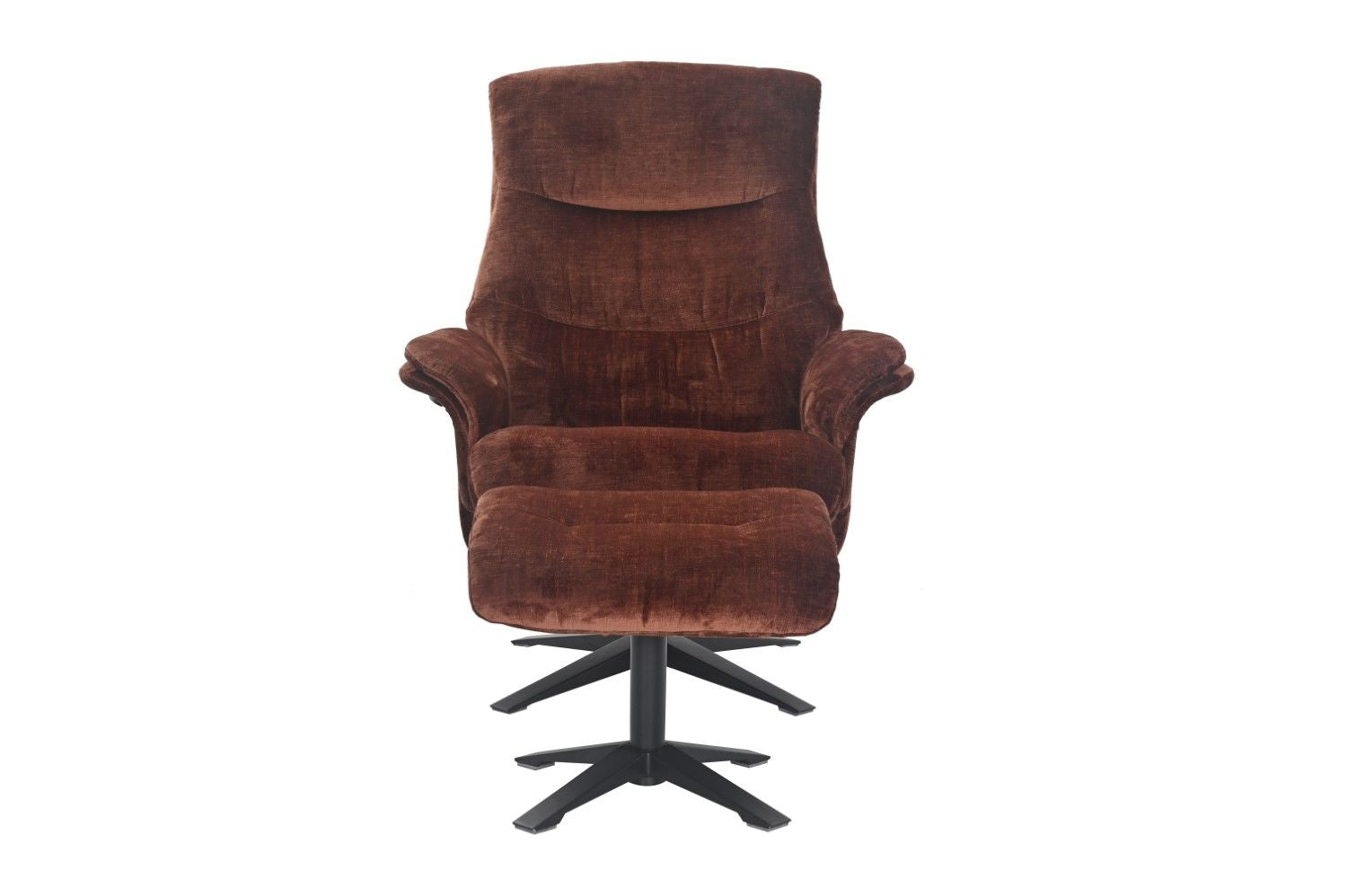 Brandy Fabric Swivel Recliner Chair with Footstool