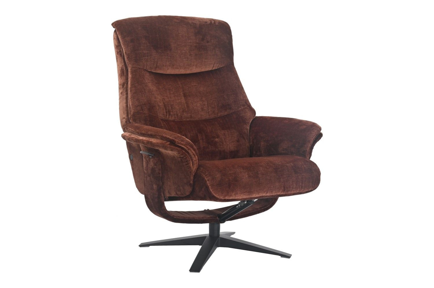 Brandy Fabric Swivel Recliner Chair with Footstool