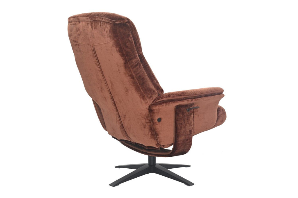 Brandy Fabric Swivel Recliner Chair with Footstool
