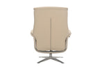 Cafe Latte Leather Swivel Recliner with Footstool - Home Furniture Interiors