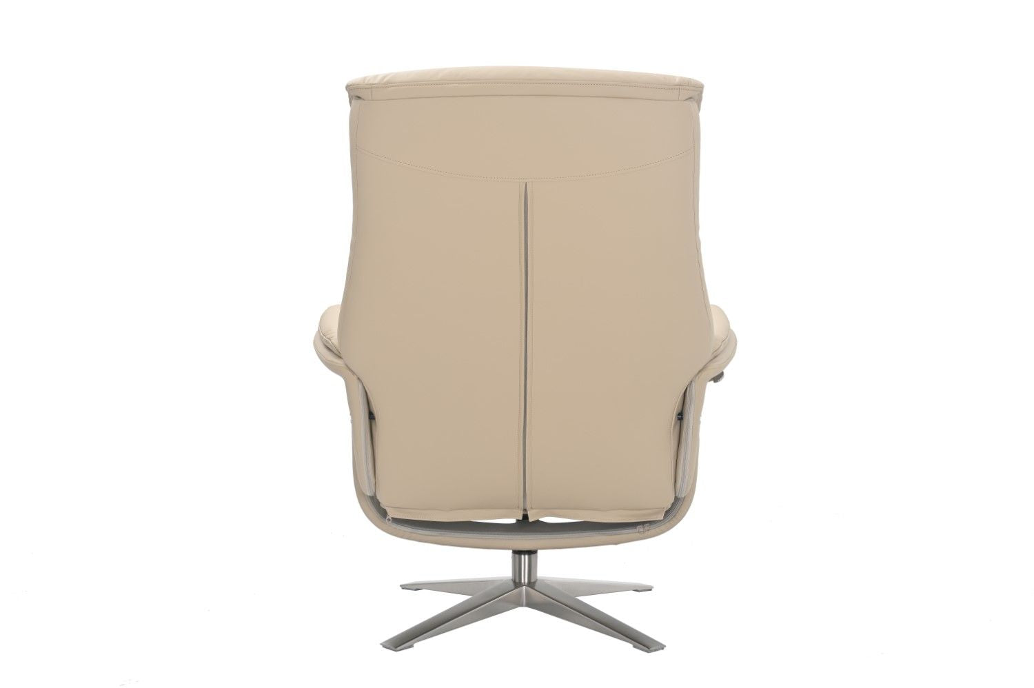 Cafe Latte Leather Swivel Recliner with Footstool