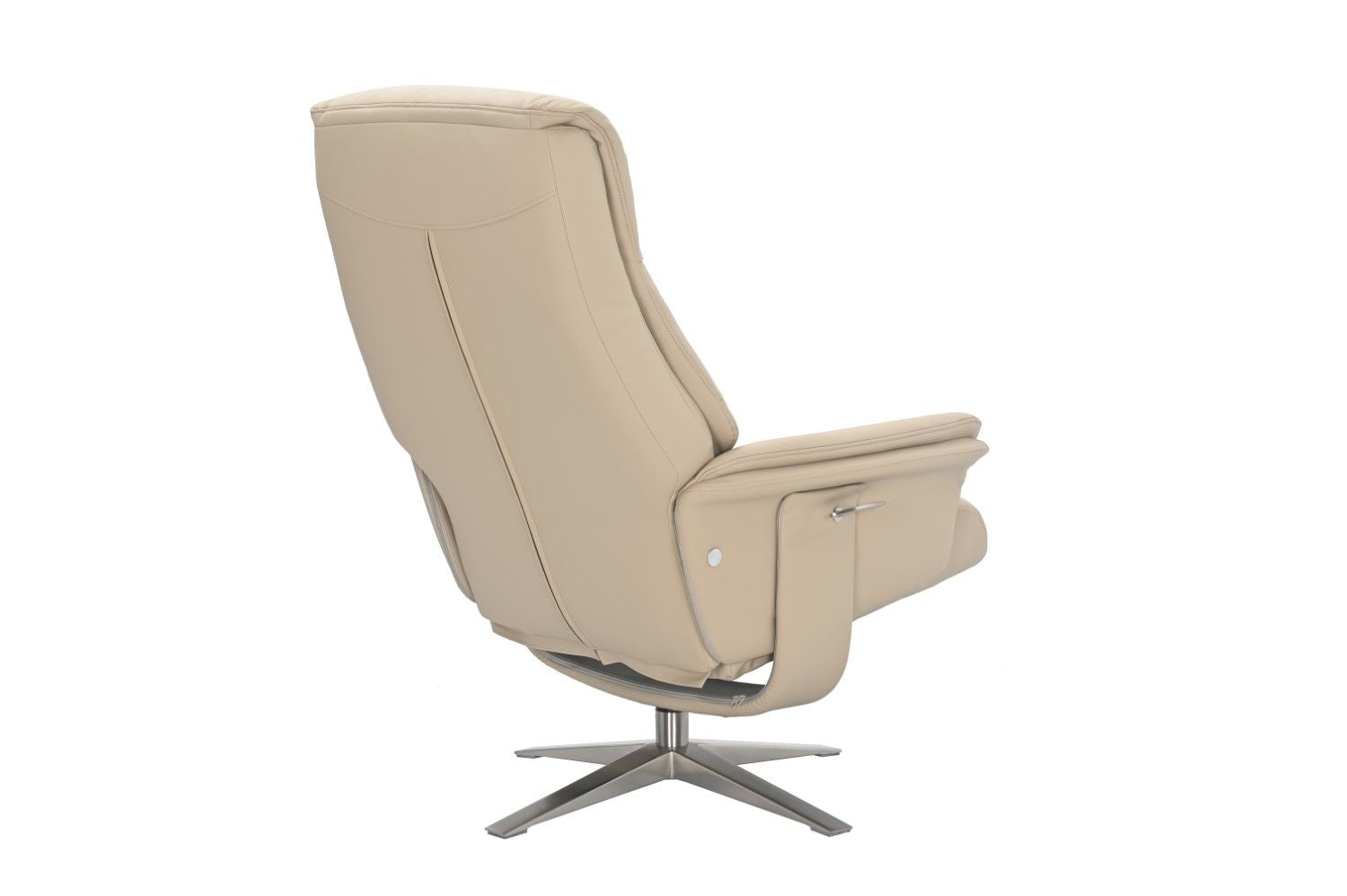 Cafe Latte Leather Swivel Recliner with Footstool