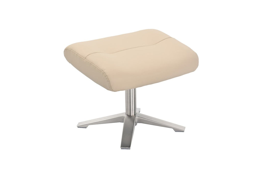 Cafe Latte Leather Swivel Recliner with Footstool