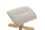 Camel Fabric Swivel Recliner with Footstool Oak Base - Home Furniture Interiors