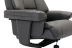 Cinder Leather Effect Swivel Recliner With Footstool - Home Furniture Interiors