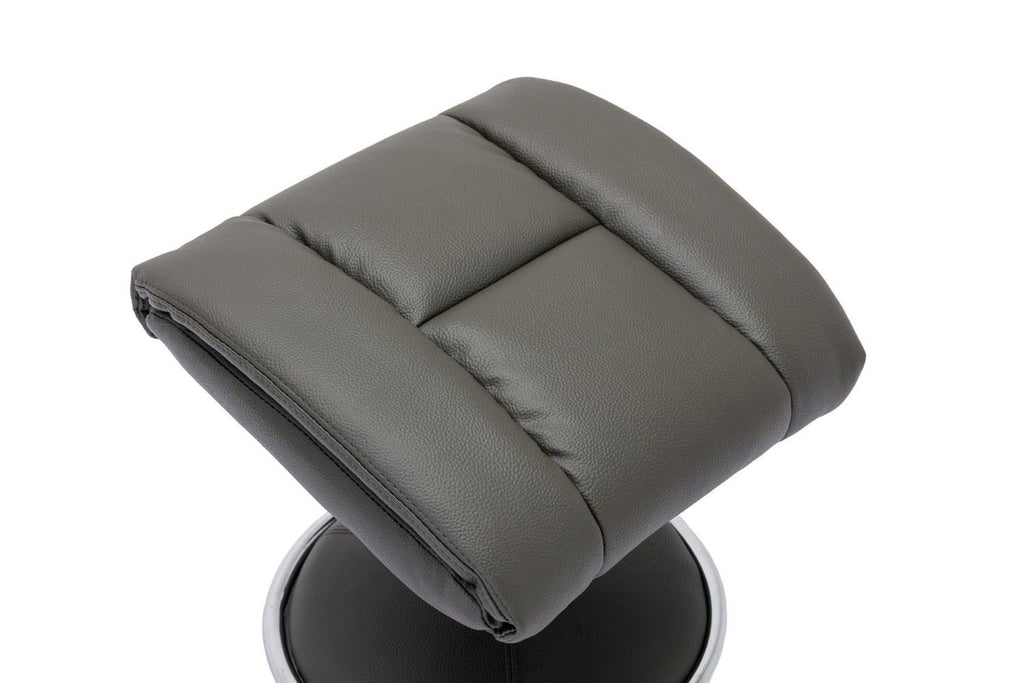 Cinder Leather Effect Swivel Recliner With Footstool