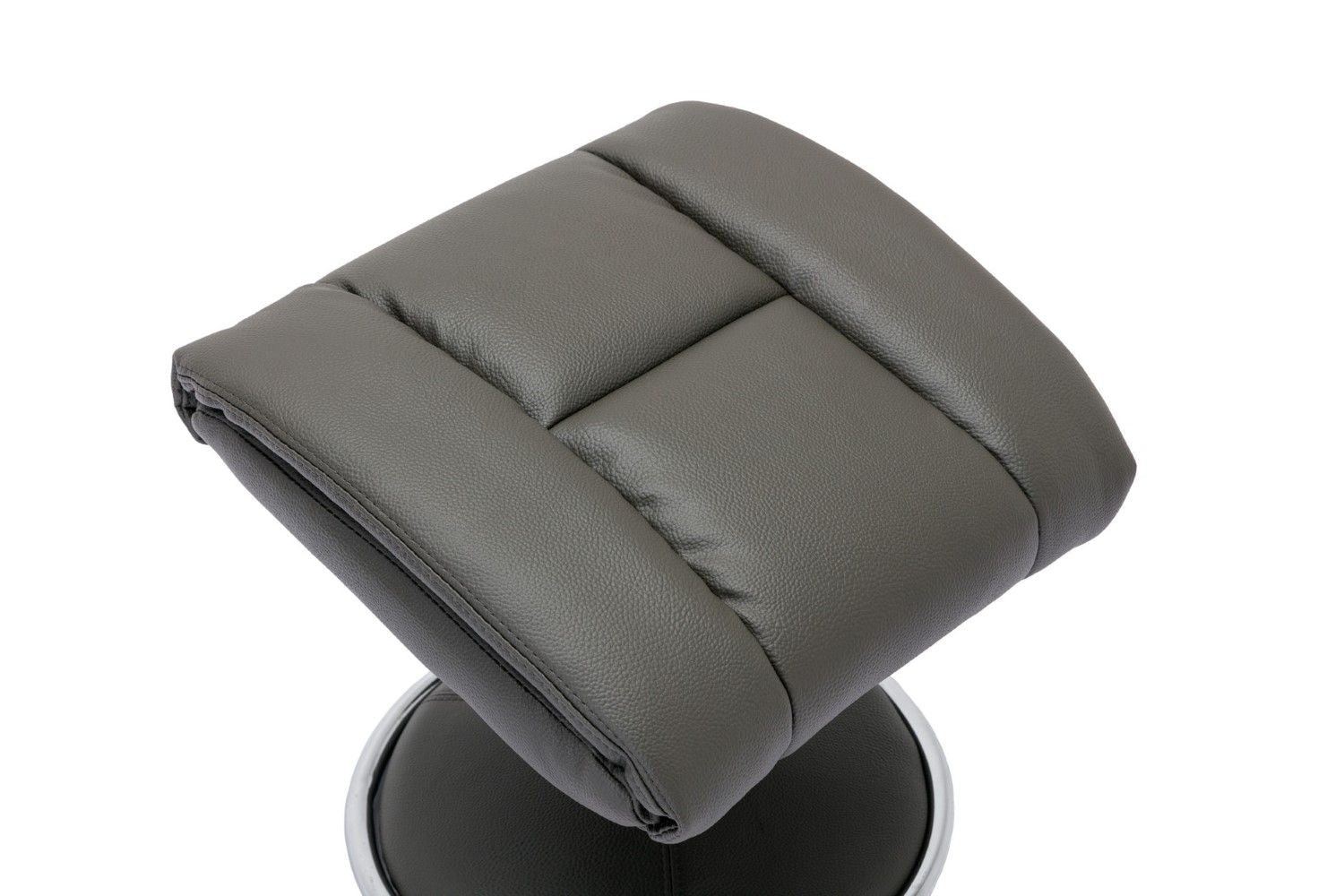 Cinder Leather Effect Swivel Recliner With Footstool
