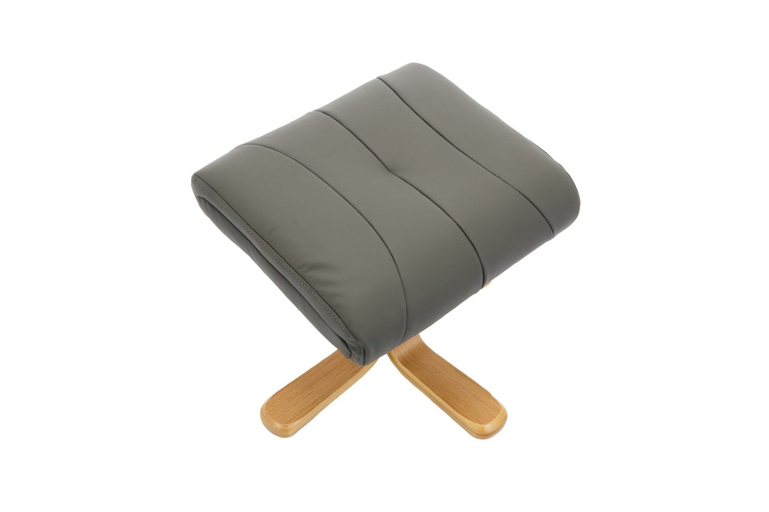 Cinder Leather Large Swivel Recliner Chair with Footstool - Home Furniture Interiors