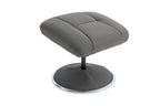Cinder Leather Match Swivel Recliner Chair with Footstool - Home Furniture Interiors