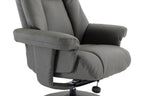 Cinder Leather Match Swivel Recliner Chair with Footstool - Home Furniture Interiors