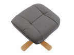 Cinder Leather Swivel Recliner Chair With Footstool - Home Furniture Interiors