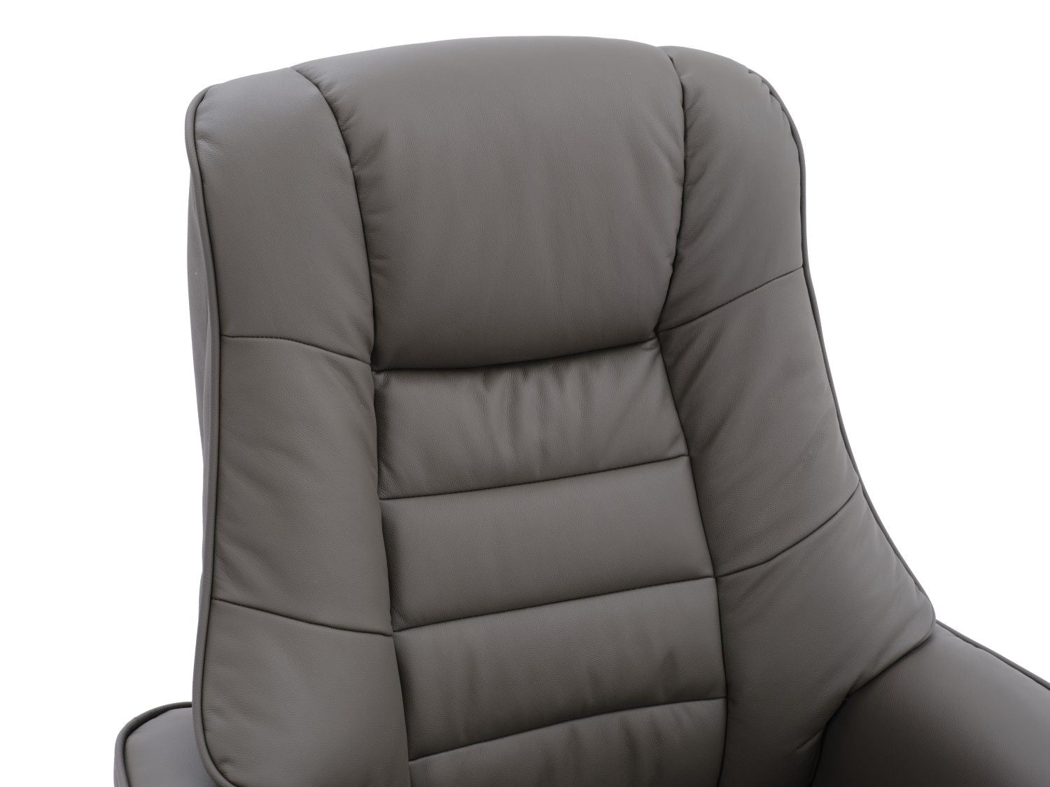 Cinder Leather Swivel Recliner Chair With Footstool