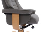 Cinder Leather Swivel Recliner Chair With Footstool - Home Furniture Interiors