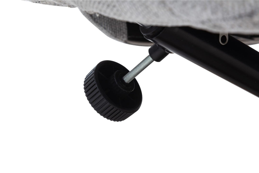 Cloud Fabric Swivel Recliner with Footstool Oak Base