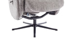 Cloud Grey Fabric Large Swivel Recliner Chair with Footstool - Home Furniture Interiors
