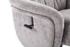 Cloud Grey Fabric Large Swivel Recliner Chair with Footstool - Home Furniture Interiors