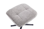 Cloud Grey Fabric Large Swivel Recliner Chair with Footstool - Home Furniture Interiors