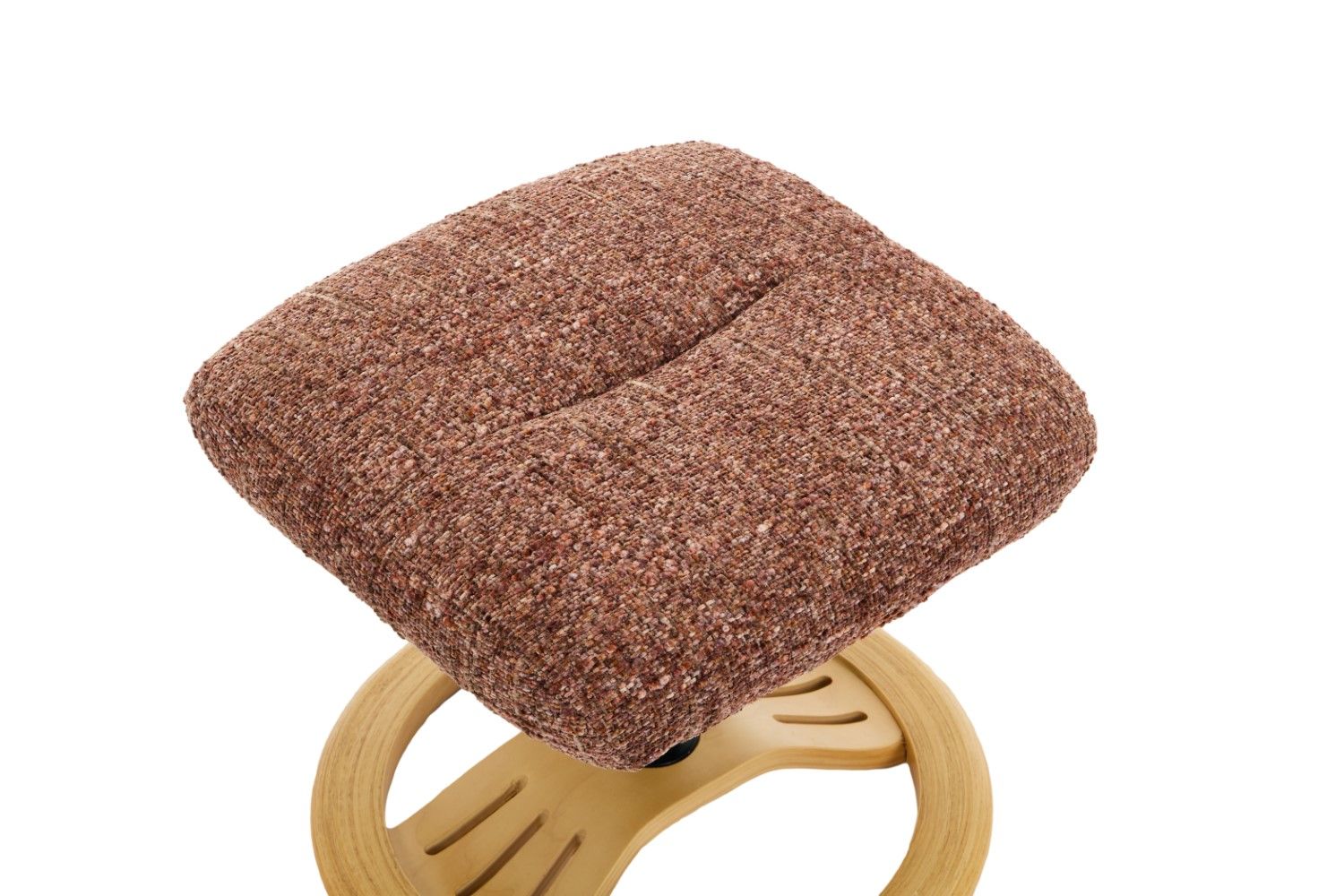 Copperblush Fabric Swivel Recliner Chair With Footstool