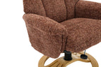 Copperblush Fabric Swivel Recliner Chair With Footstool - Home Furniture Interiors