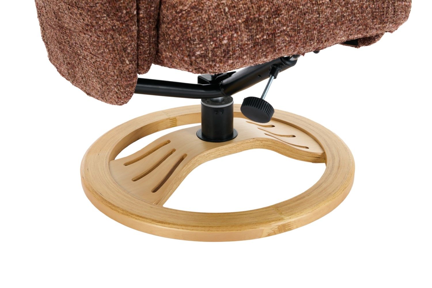 Copperblush Fabric Swivel Recliner Chair With Footstool