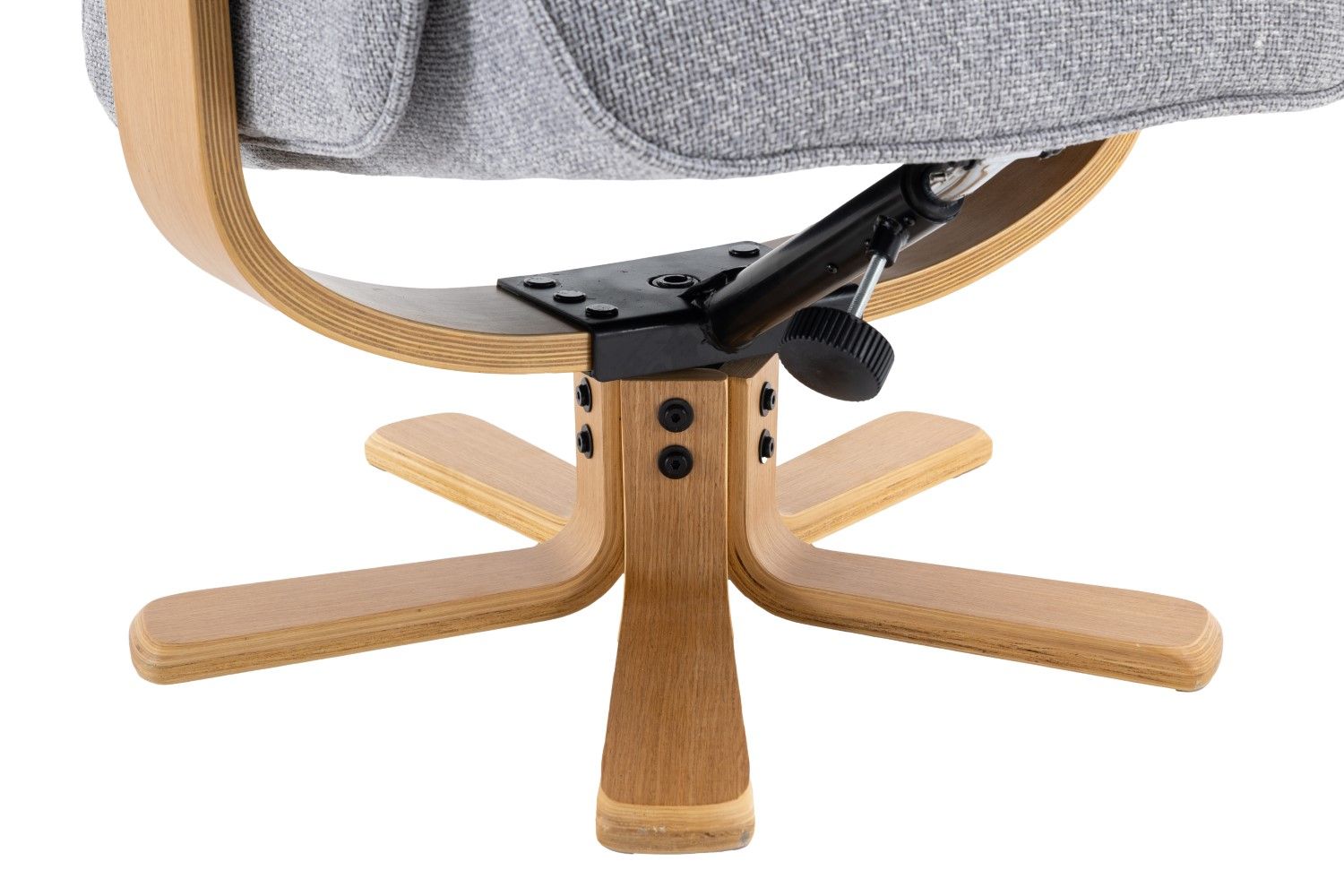 Dove Fabric Swivel Recliner Chair with Footstool Star Base - Home Furniture Interiors