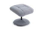 Dove Grey Fabric Swivel Recliner and Footstool Chrome Trim - Home Furniture Interiors