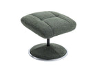 Fern Fabric Swivel Recliner and Footstool Chrome Trimmed - Home Furniture Interiors
