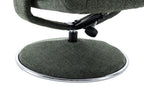 Fern Fabric Swivel Recliner and Footstool Chrome Trimmed - Home Furniture Interiors