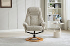 Frost Fabric Large Swivel Recliner Chair With Footstool - Home Furniture Interiors