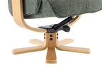 Green Fabric Swivel Recliner Chair with Footstool Star Base - Home Furniture Interiors