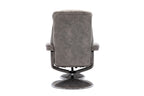 Grey Fabric Relaxing Swivel Recliner Armchair and Footstool - Home Furniture Interiors